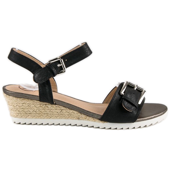 Kylie Espadrilles-Sandalen mit Schnalle schwarz