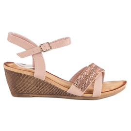 Fama Sandalen mit Ornamenten rosa