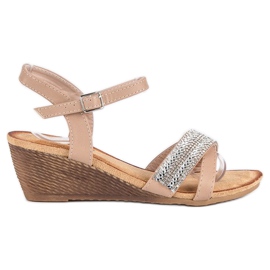 Fama Sandalen mit Ornamenten braun