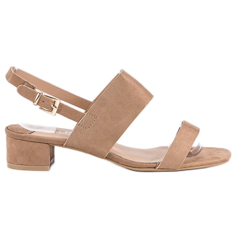 Fama Sandalen mit niedrigem Absatz braun