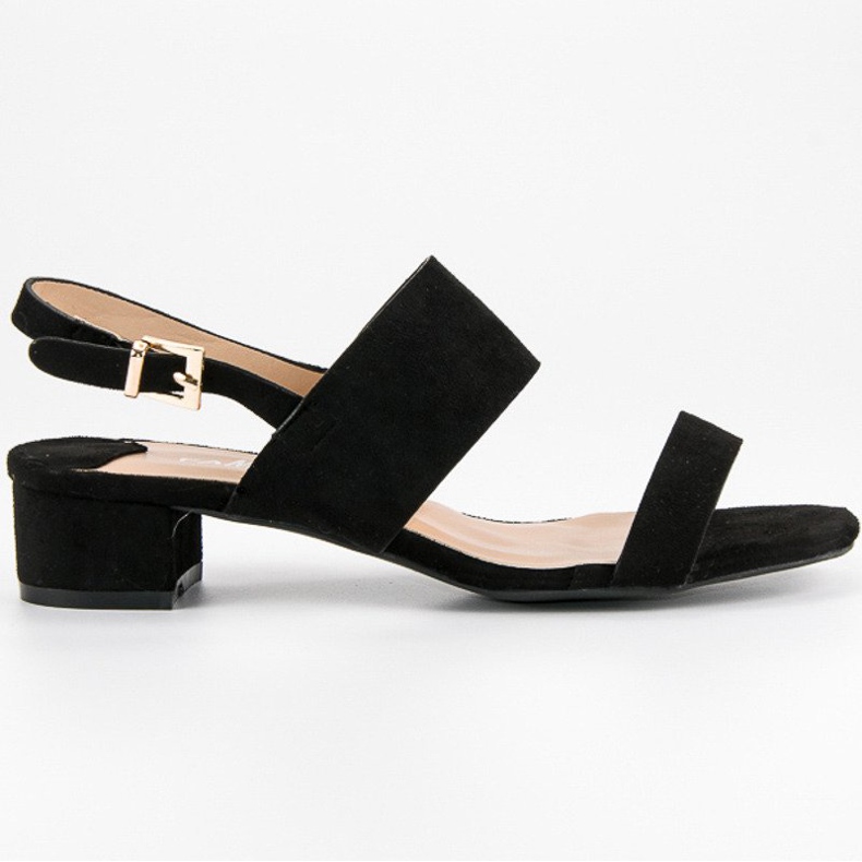 Fama Sandalen mit niedrigem Absatz schwarz