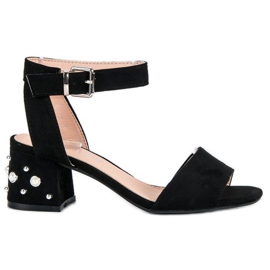 Erynn Sandalen mit Perlen schwarz