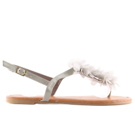 Sandalen mit Blumen grau CK36P grau