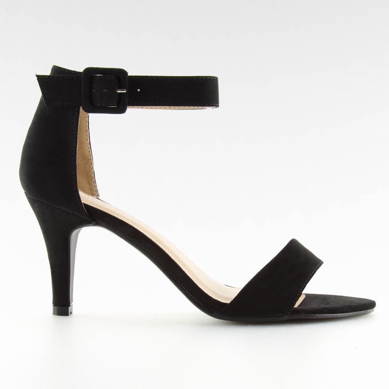 Schwarze Sandalen auf niedrigen Absätzen BL076