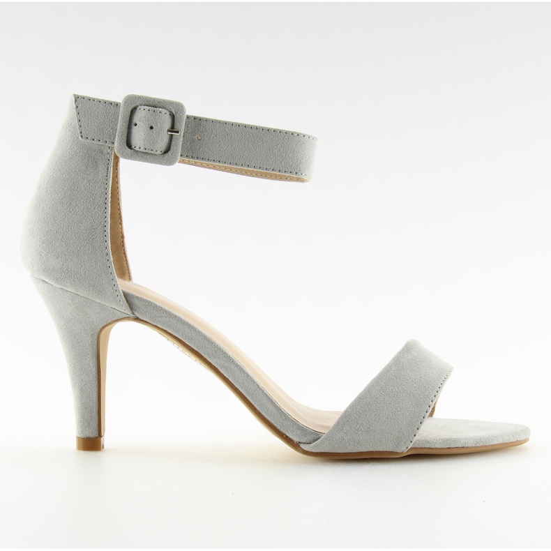 Sandalen auf niedrigen Absätzen grau BL0763