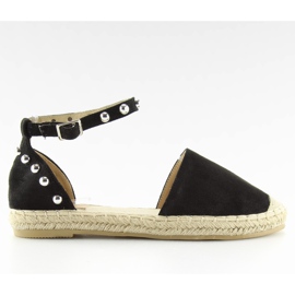 Schwarze Espadrilles mit Nieten A636-ESP-1 schwarz