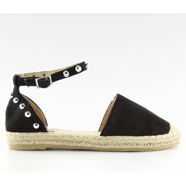 Schwarze Espadrilles mit Nieten A636-ESP-1 schwarz