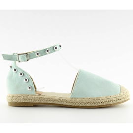 Grüne Espadrilles mit Nieten A636-ESP-1 Grün blau