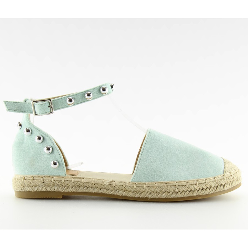 Grüne Espadrilles mit Nieten A636-ESP-1 Grün blau