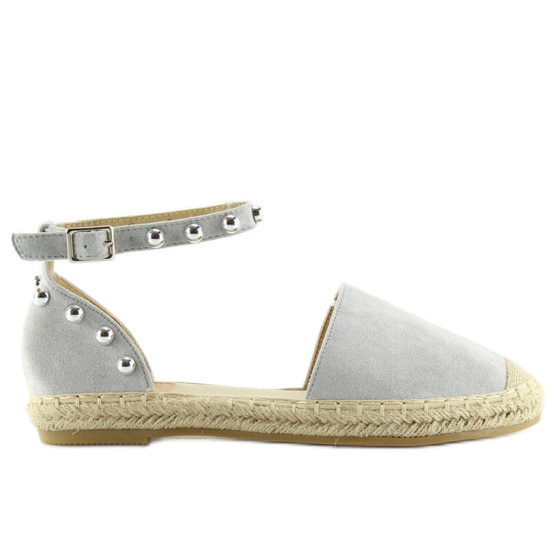Graue Espadrilles mit Nieten grau A636-ESP-1 grau