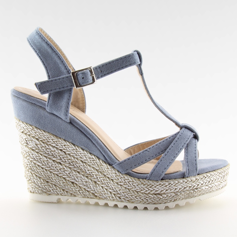 Sandalen, Espadrilles auf Keilabsatz, blau 680-30 Blau