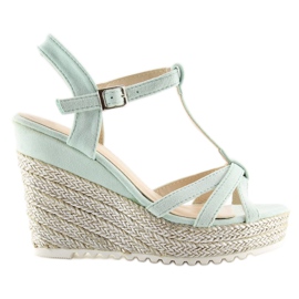 Sandalen Espadrilles auf Wedges Seladon 680-30 Grün