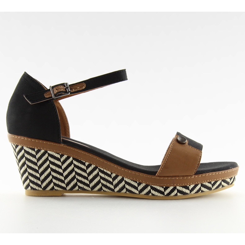 Schwarze Sandalen auf Wedges J7731-8 schwarz