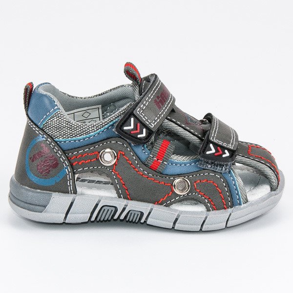 Hasby Aufgebaute Kindersandalen grau