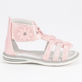 American Club Sandalen mit amerikanischer Blume rosa