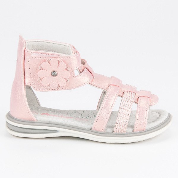 American Club Sandalen mit amerikanischer Blume rosa