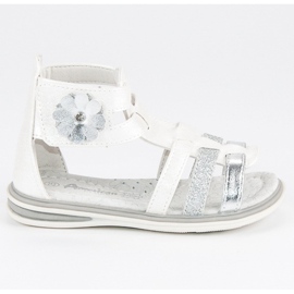 American Club Sandalen mit einer amerikanischen Blume weiß