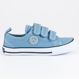 American Club Sport Turnschuhe amerikanischer Klettverschluss blau
