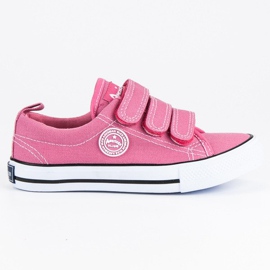 American Club Sport Turnschuhe amerikanischer Klettverschluss rosa