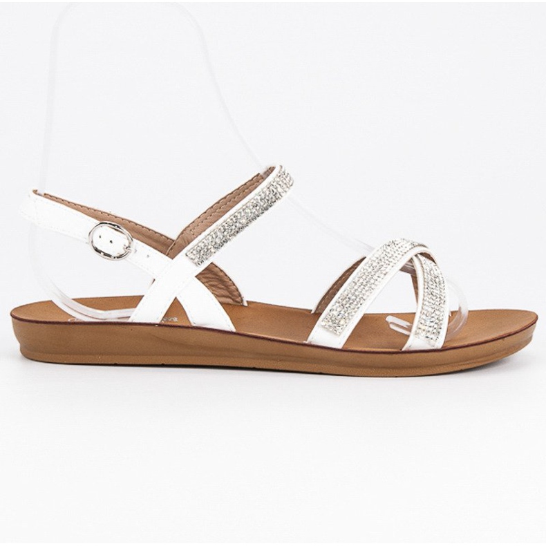 American Club Sandalen mit amerikanischen Verzierungen weiß