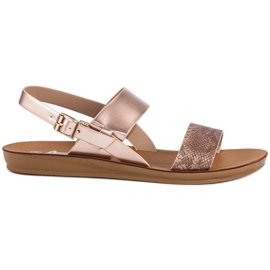 American Club Flache amerikanische Sandalen braun