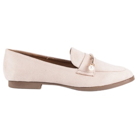 Beige Schuhe mit Perlen