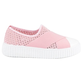 Durchbrochene Creepers-Turnschuhe rosa