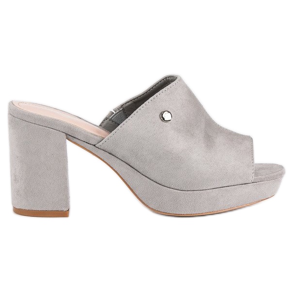 Milaya Hausschuhe auf der Post grau