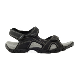American Club Amerikanische 6201 schwarze Sportsandalen