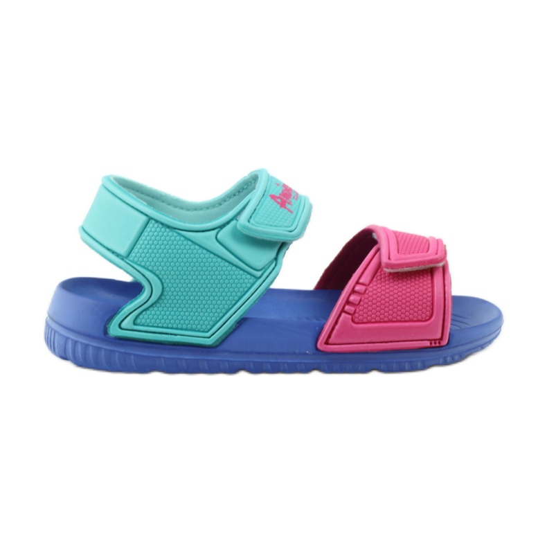 American Club blaue Kindersandalen für Wasser 6631 grün rosa