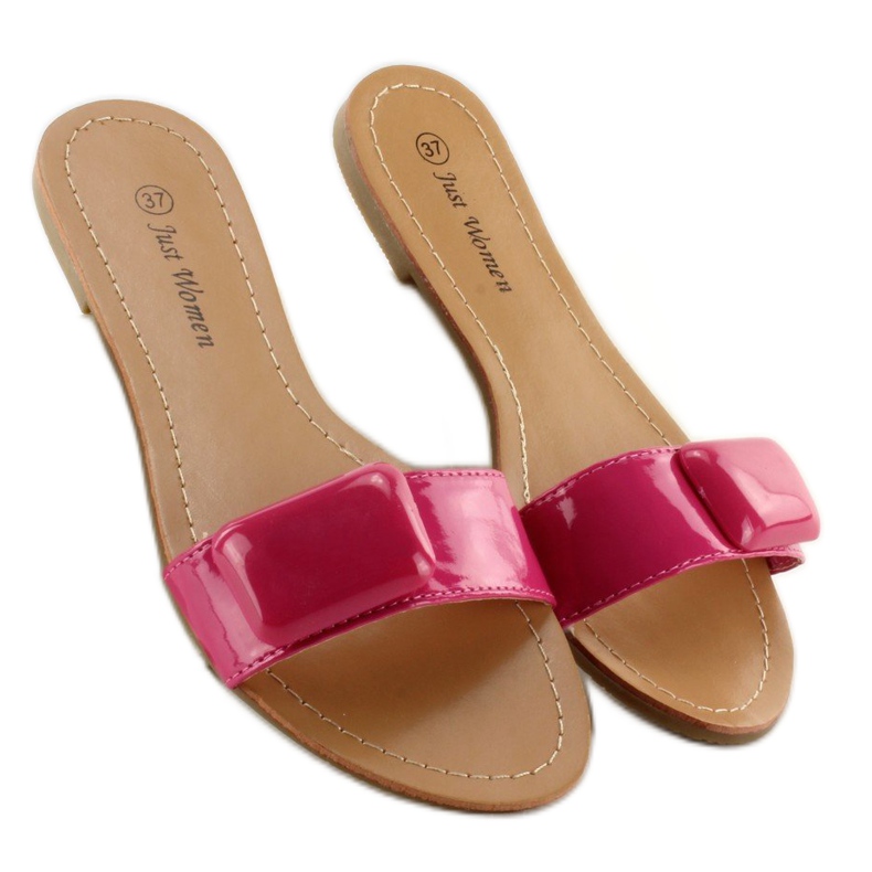 Hausschuhe mit Riemen 8293-60 Fuchsienrosa