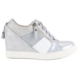 Kylie Modische Sneaker mit Keilabsatz grau