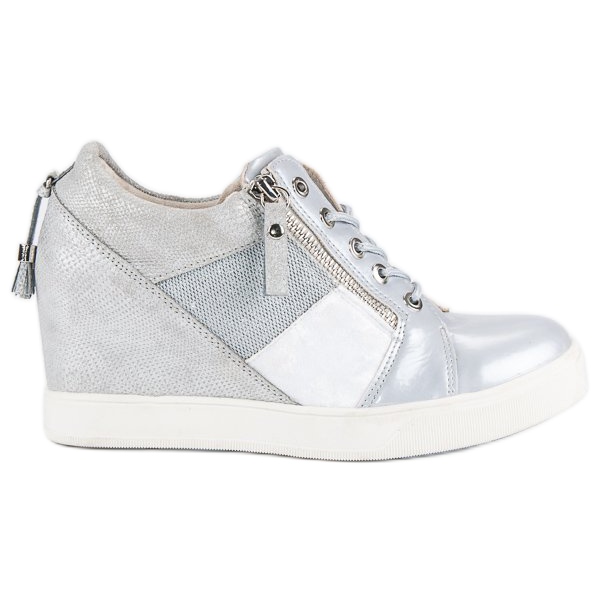 Kylie Modische Sneaker mit Keilabsatz grau