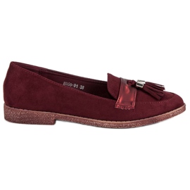 Elegante burgunderfarbene Loafer rot