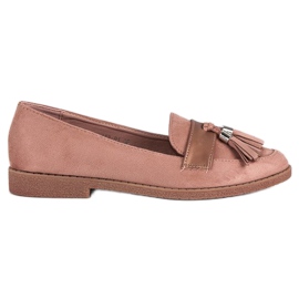Elegante rosafarbene Mokassins
