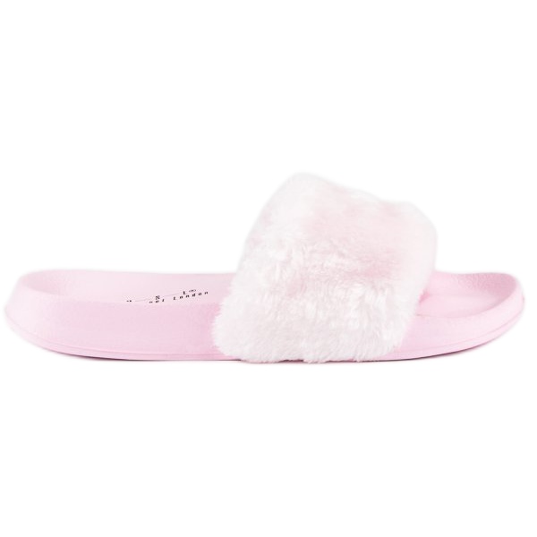 Pinke Flip-Flops mit Fell rosa