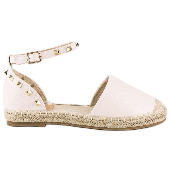 Rock-Espadrilles-Sandalen rosa