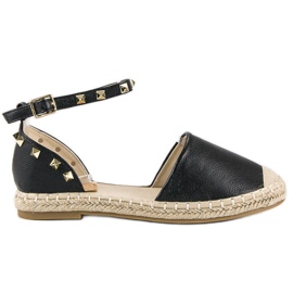 Rock-Espadrilles-Sandalen schwarz