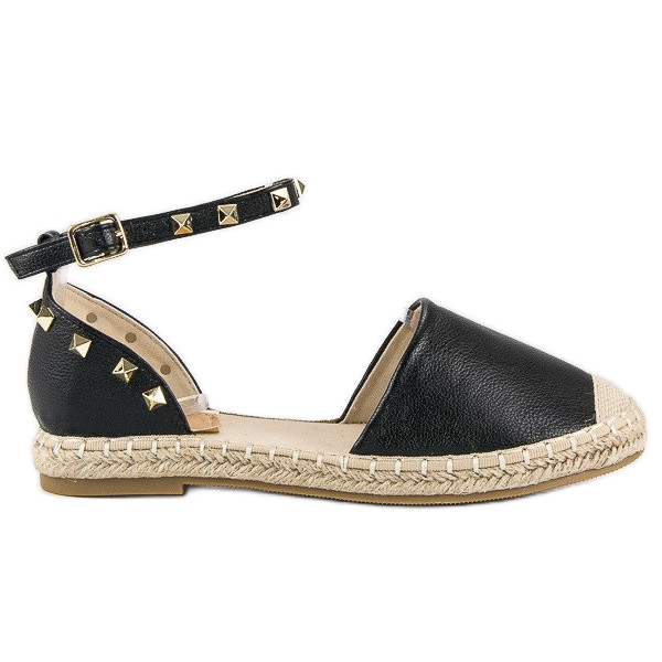 Rock-Espadrilles-Sandalen schwarz