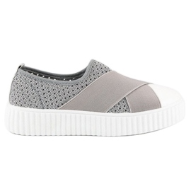 Durchbrochene Creepers-Turnschuhe grau