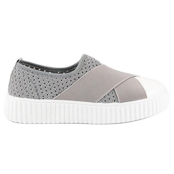 Durchbrochene Creepers-Turnschuhe grau