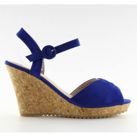 Sandale auf Kork-Keilabsatz 3811-13 blau marineblau