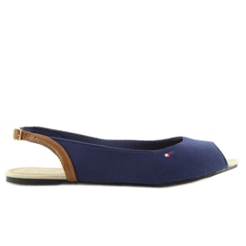 Marineblaue Ballerinas mit offener Spitze SU302 Marine navy blau