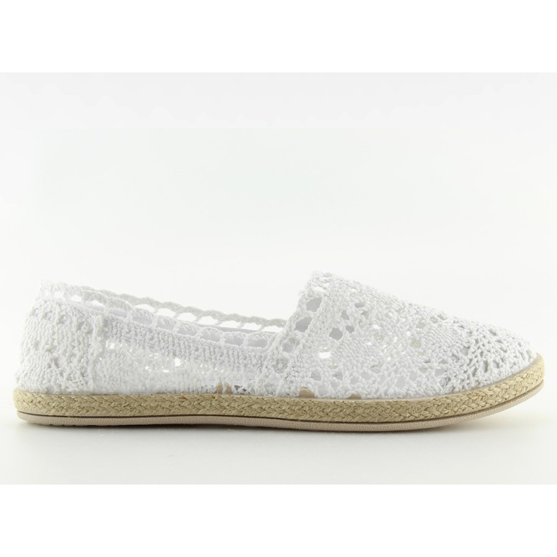 Espadrilles aus weißer Spitze JX57P weiß