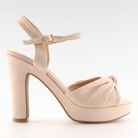 Beige Sandalen auf dem Pfosten BJ1603-SD beige