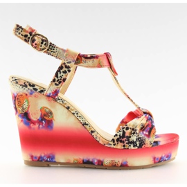 Satin-Keilsandalen 903 rot