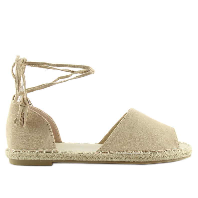 Beige Espadrilles mit offener Spitze Z-17 beige