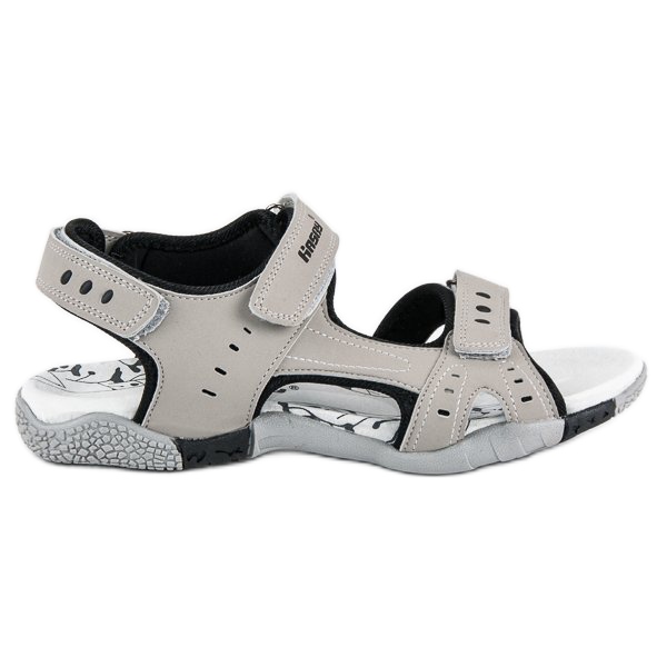 Hasby Sportliche flache Sandalen grau