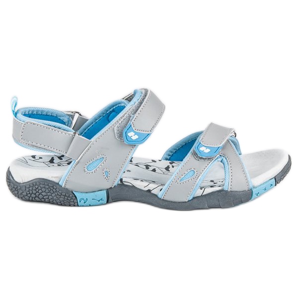 Hasby Damensandalen mit Klettverschluss grau