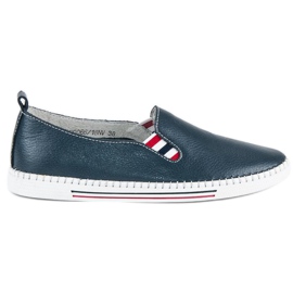 Filippo Slipons aus marineblauem Leder